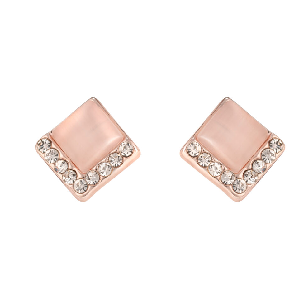 Rose Gold Elegant Square Stud Earring