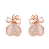 Rose Gold Pear Love Stud Earring