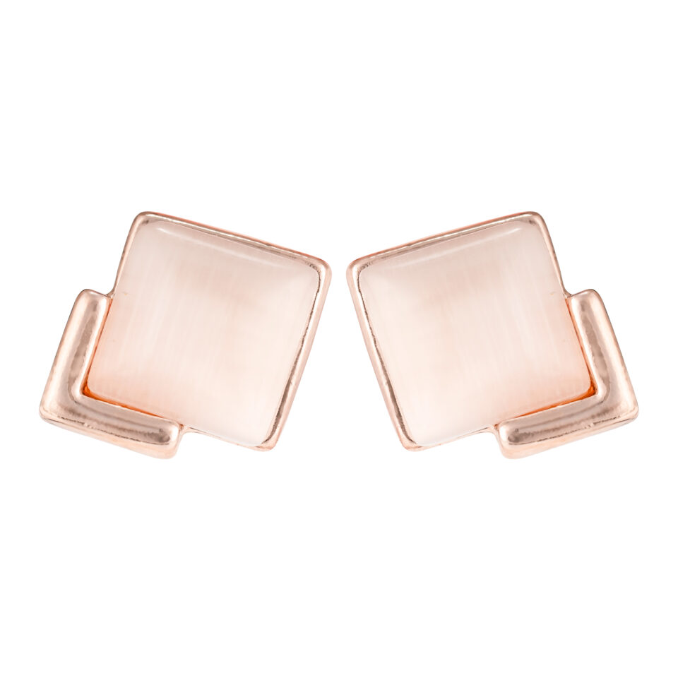 Rose Gold Classic Square Stud Earring