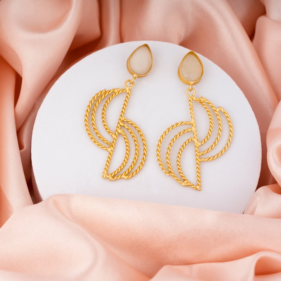 Spiral Leaf Drop Earrings