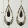 Vintage Black Stone Teardrop Dangle Earrings