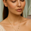 Stainless Steel Gold-Plated Heart & CZ Necklace for Women