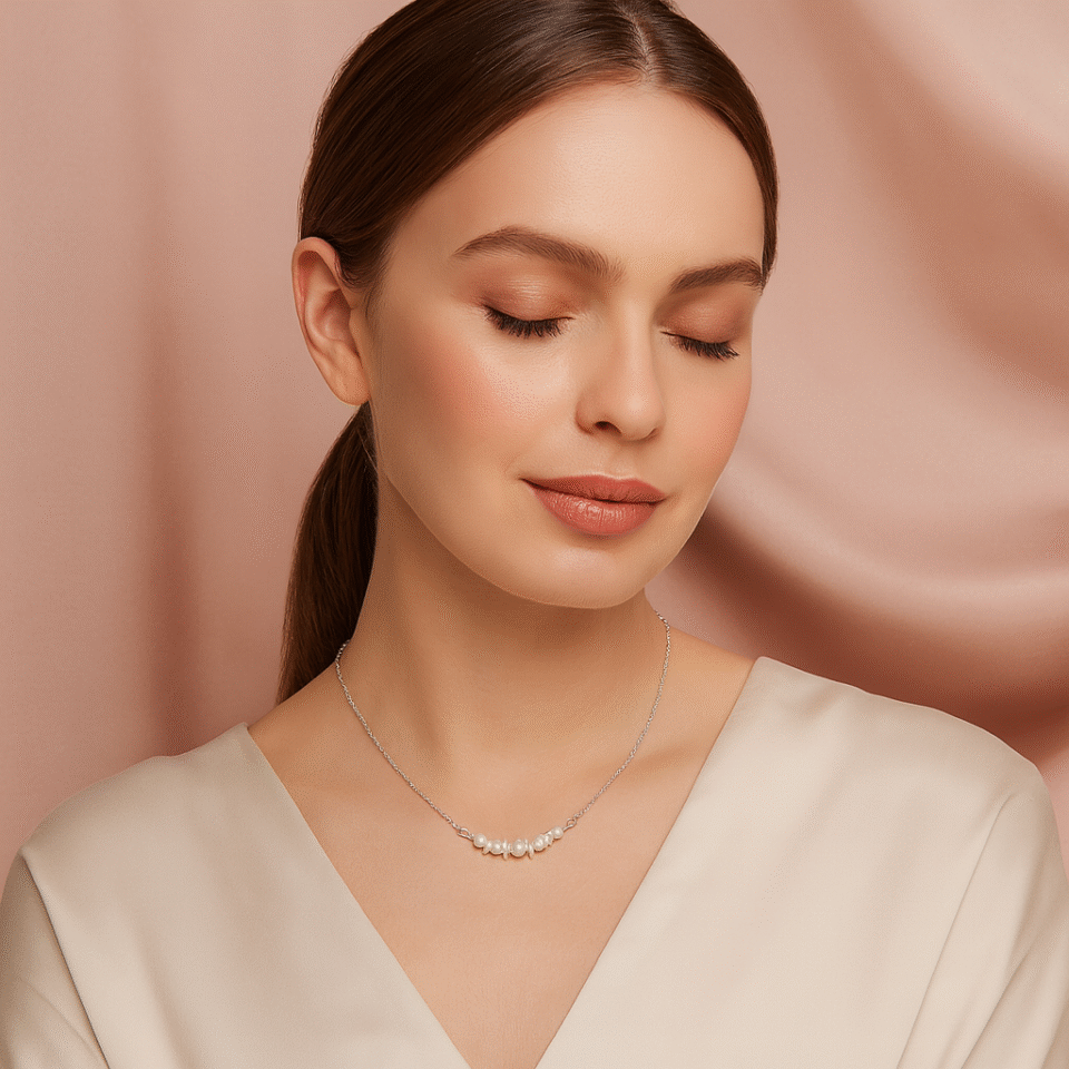 Charmiq Elegant Pearl & CZ Necklace for Women