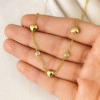 Stainless Steel Gold-Plated Heart & CZ Necklace for Women