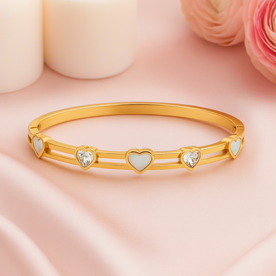 Heart Design Gold Plated Bracelet