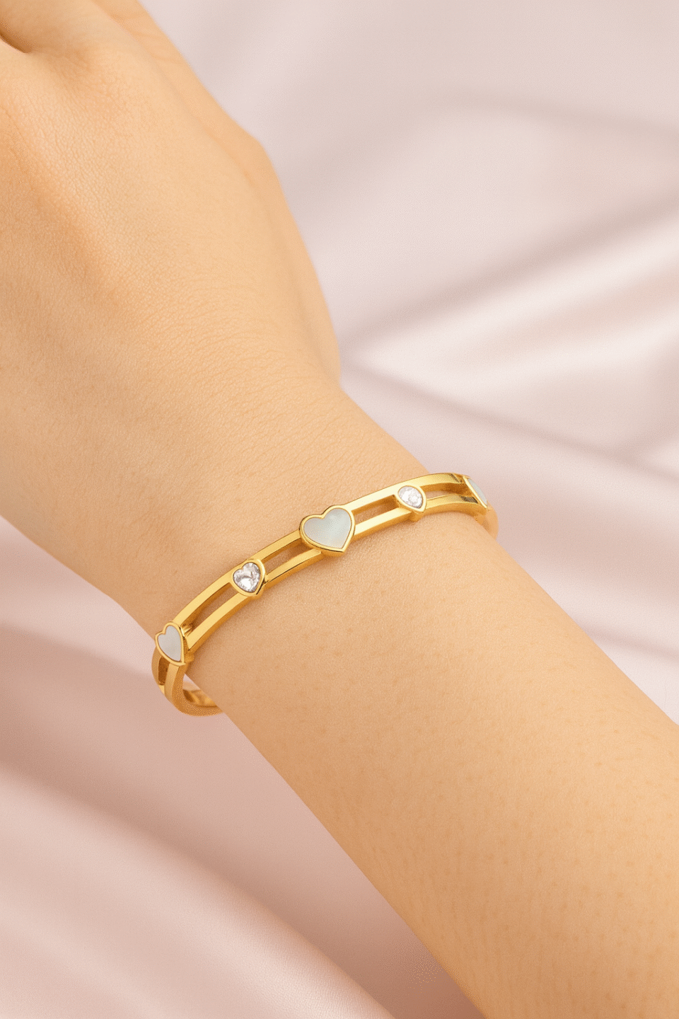 Heart Design Gold Plated Bracelet