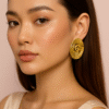 Celebrity Inspired Brass Spiral Stud Earrings