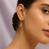 Anti-Tarnish Gold Apple Hoop Earrings for Women