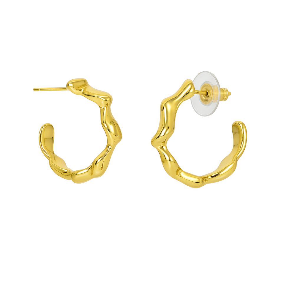 Gold-Tone Twisted Hoop Earrings
