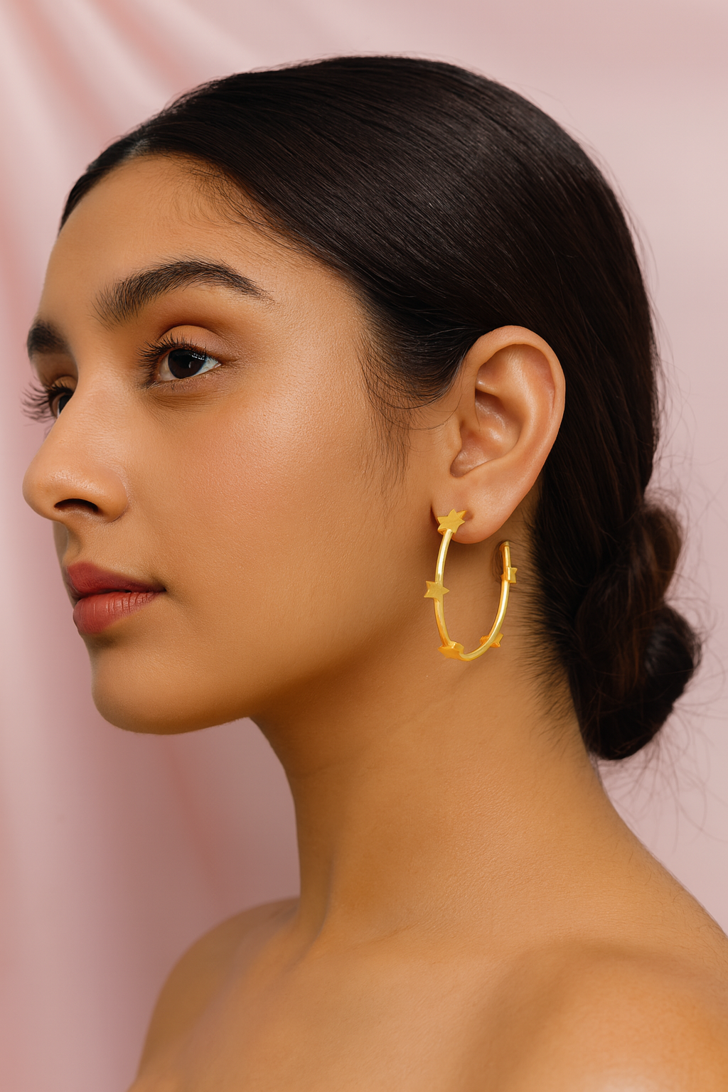Anti Tarnish Gold Star Hoop Earrings For Women Charmiq 5