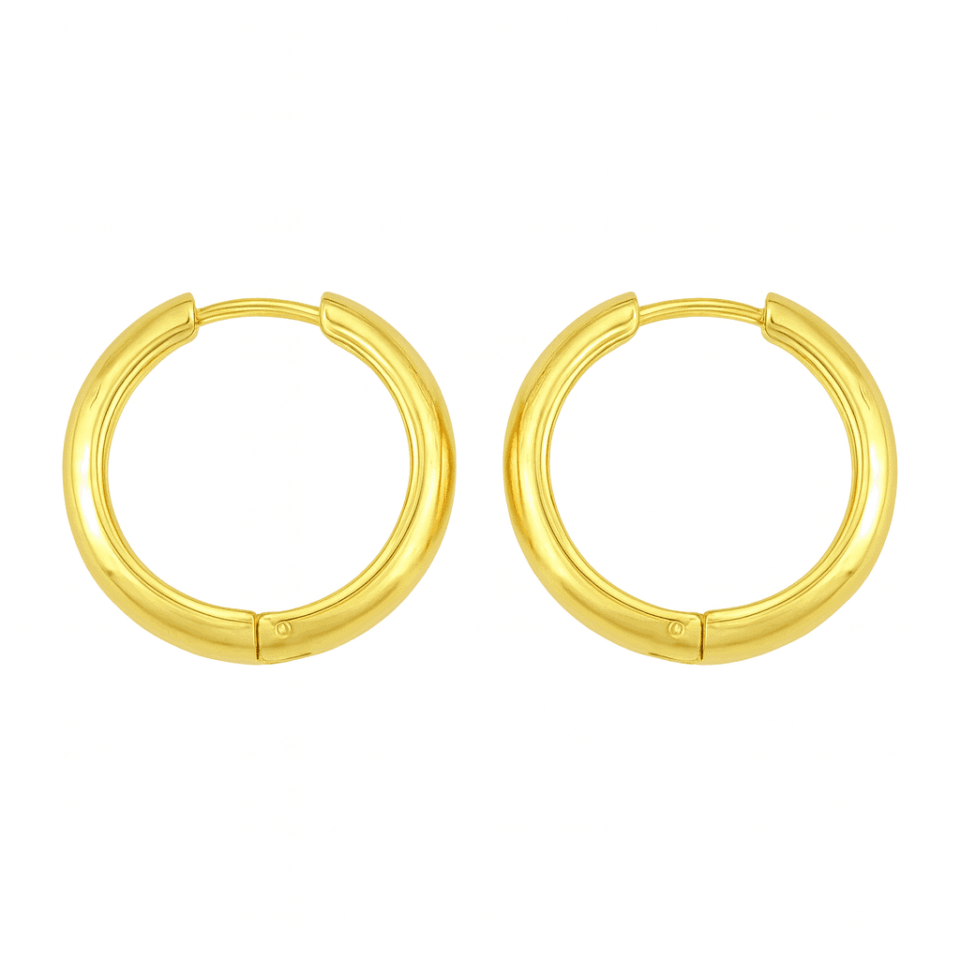 Classic Gold Hoop Earrings Everyday Essential 3