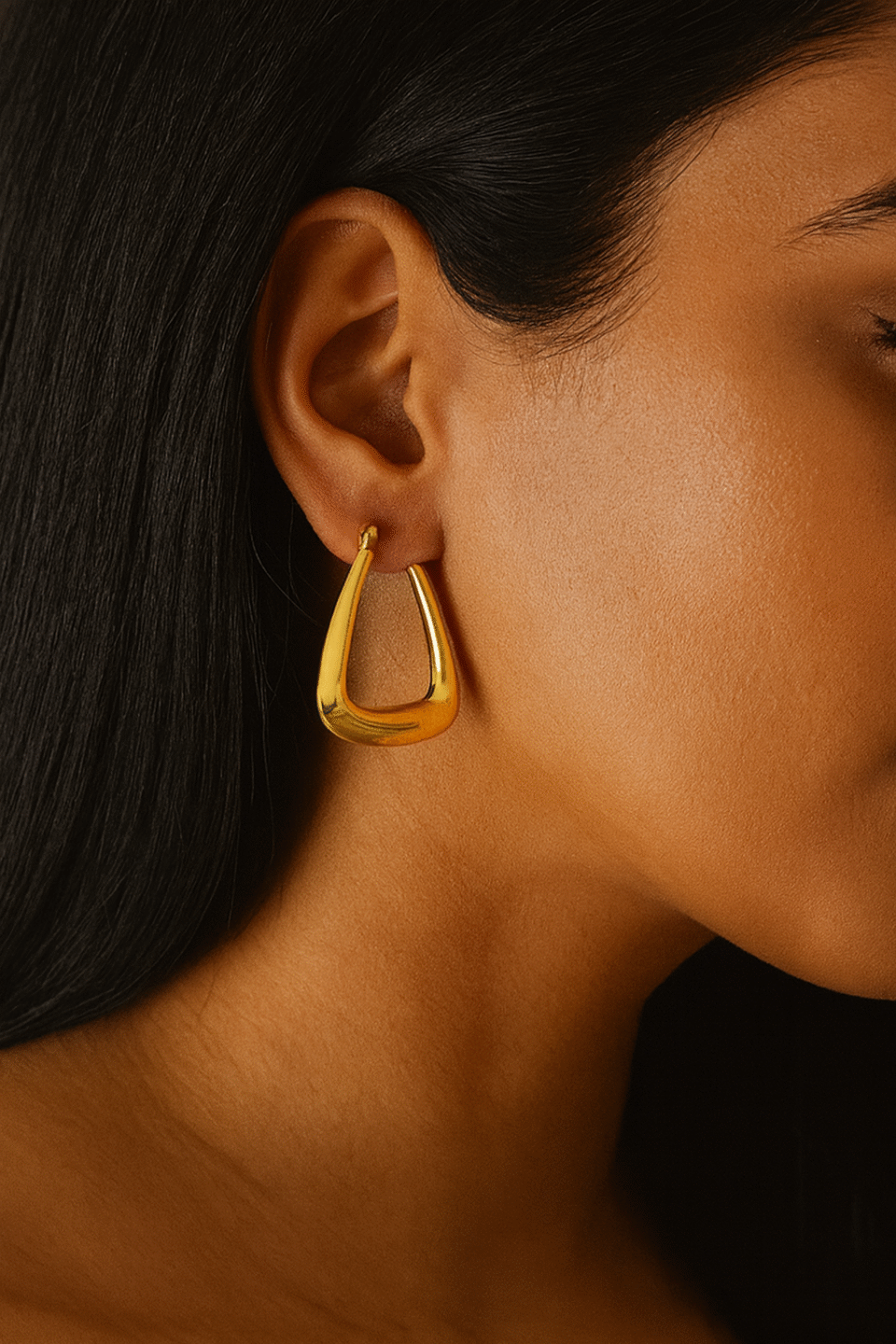 Geometric Gold Hoop Earrings Modern Luxe 2