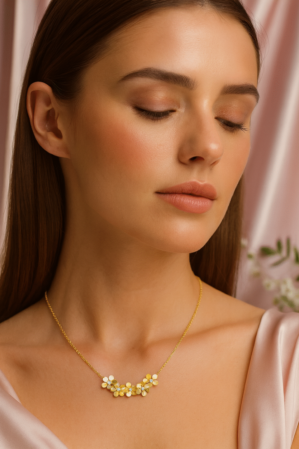 Floral Charm Stainless Steel Necklace 4