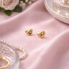 gold heart stud earrings