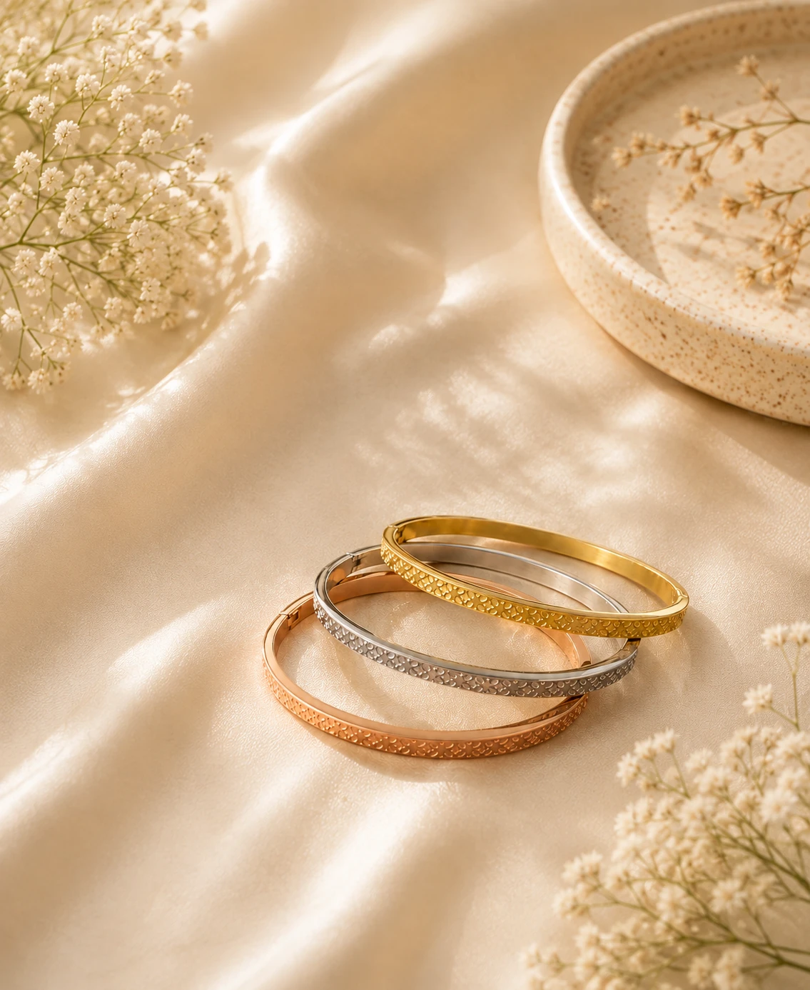 Charmiq jewellery styled with premium gift packaging